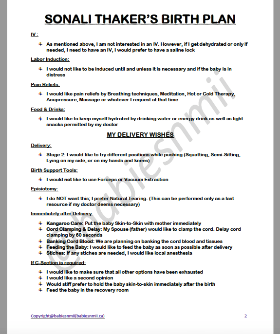 Birth Plan 2