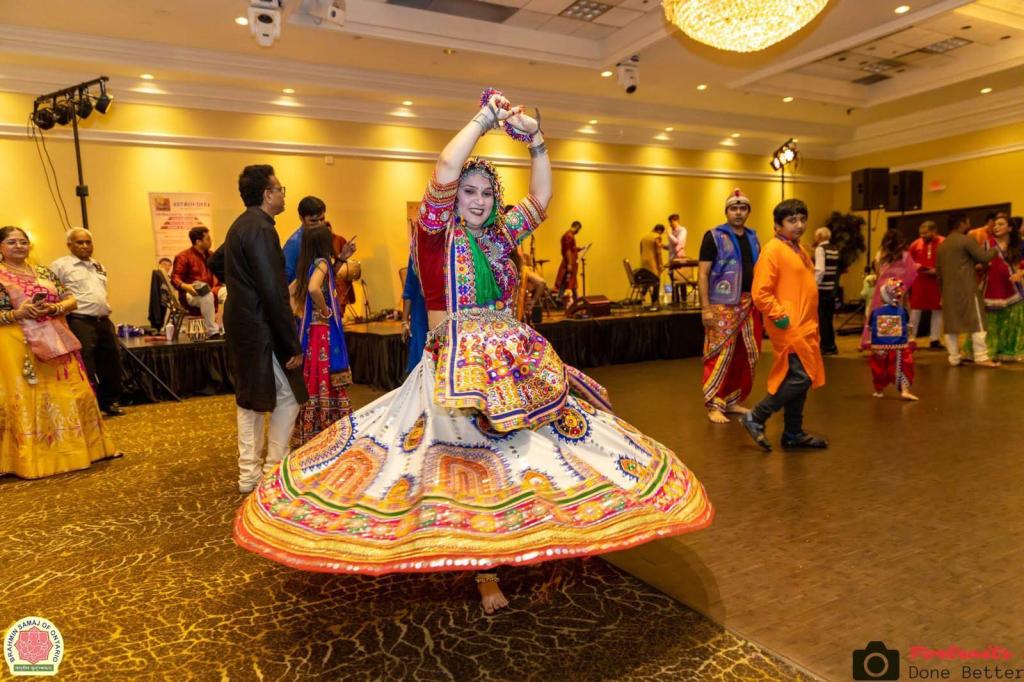 In Action Performing Garba, Indian Folk Dance Form