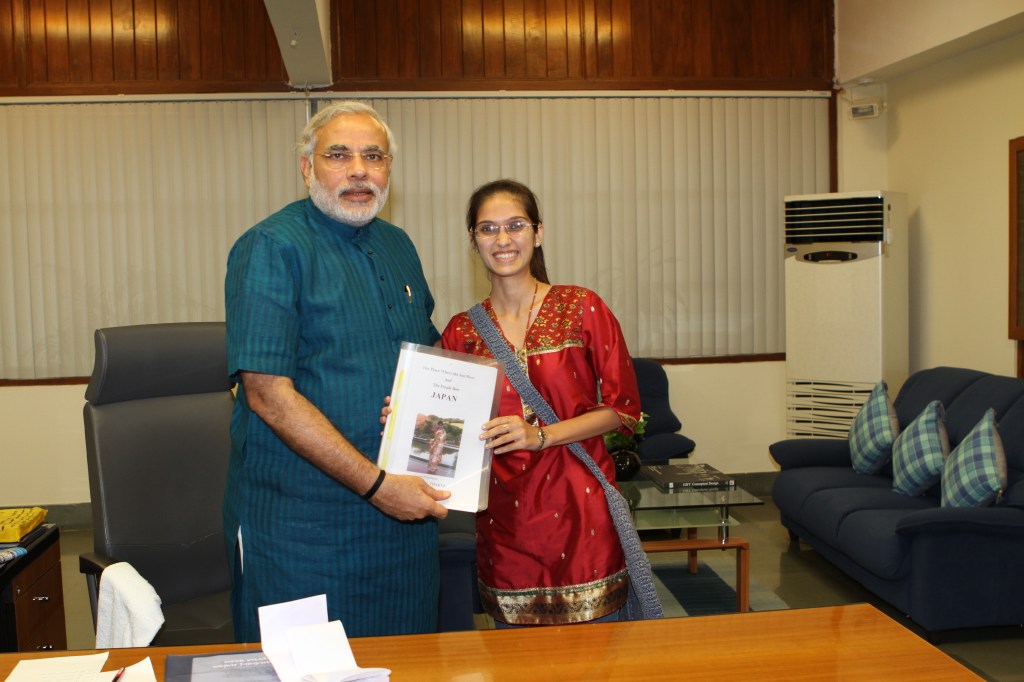 With Prime Minister of India sharing my experiences from visit to Japan