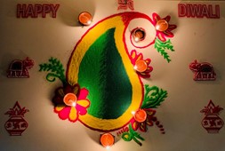 Rangoli designs by Sonali and her family using coloured sand1