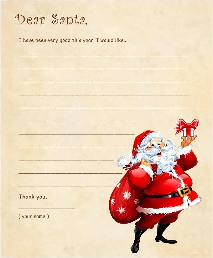 Printable Letter to Santa&nbsp;Templates